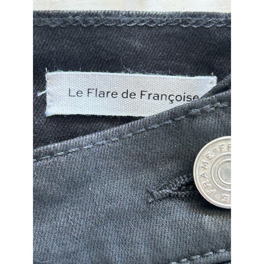 Frame Le Flare de Francoise Black Coated Flare Jeans Size 26 - Picture 8 of 10